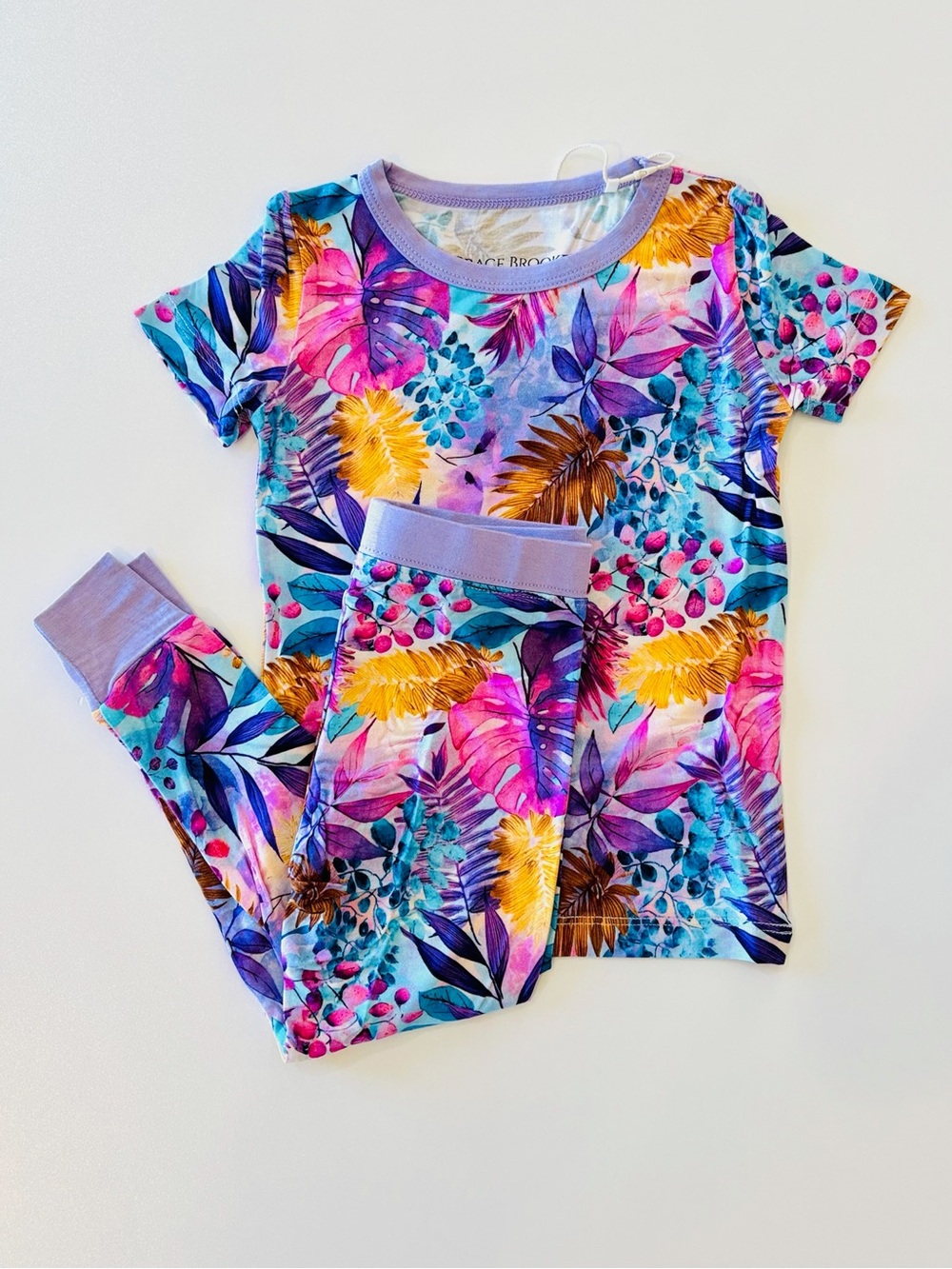 Colorful Tropical Floral Kids Bamboo Set